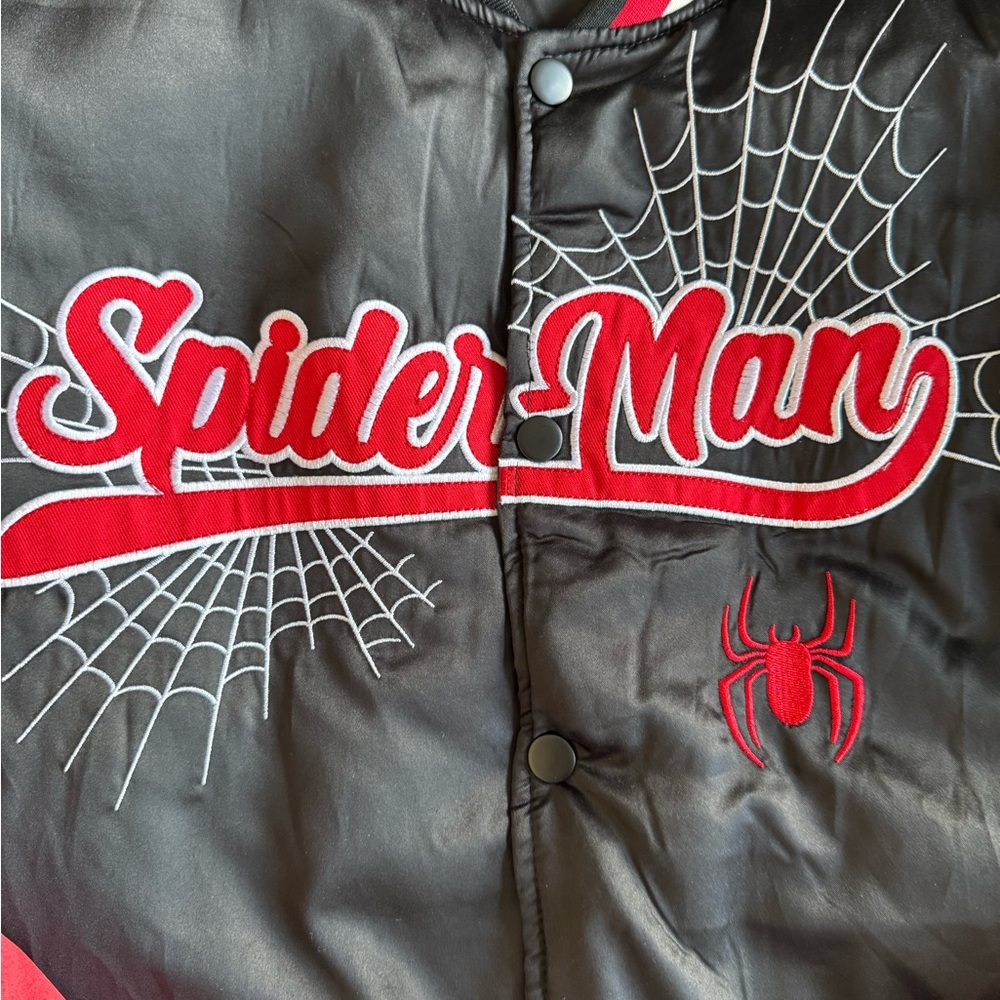 Spiderman Black & Red Varsity-Style Bomber Jacket - Picture 2 of 5